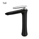 GobekUsa Black & White Brass Bathroom Faucet with Single Lever Control