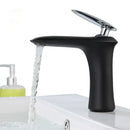 GobekUsa Black & White Brass Bathroom Faucet with Single Lever Control