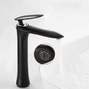 GobekUsa Black & White Brass Bathroom Faucet with Single Lever Control