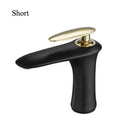 GobekUsa Black & White Brass Bathroom Faucet with Single Lever Control