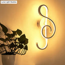 GobekUsa Modern Rhythm Shaped Bedroom Wall Sconce with Acrylic LED - Black/White, Mount as Lamp - Choose Neutral/Warm/White Light