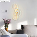 GobekUsa Modern Rhythm Shaped Bedroom Wall Sconce with Acrylic LED - Black/White, Mount as Lamp - Choose Neutral/Warm/White Light