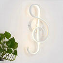 GobekUsa Modern Rhythm Shaped Bedroom Wall Sconce with Acrylic LED - Black/White, Mount as Lamp - Choose Neutral/Warm/White Light