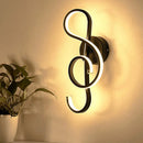 GobekUsa Modern Rhythm Shaped Bedroom Wall Sconce with Acrylic LED - Black/White, Mount as Lamp - Choose Neutral/Warm/White Light