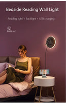 GobekUsa LED Wall Lamp USB Charging Bedroom Hotel Bedside Reading Sconce Switch