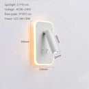 GobekUsa LED Wall Lamp USB Charging Bedroom Hotel Bedside Reading Sconce Switch