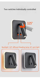 GobekUsa LED Wall Lamp USB Charging Bedroom Hotel Bedside Reading Sconce Switch