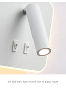 GobekUsa LED Wall Lamp USB Charging Bedroom Hotel Bedside Reading Sconce Switch
