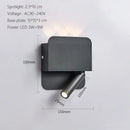 GobekUsa LED Wall Lamp USB Charging Bedroom Hotel Bedside Reading Sconce Switch
