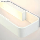 GobekUsa Minimalist LED Wall Sconce: Rectangular Aluminum Fixture, 12"/16" Diameter, Black/White