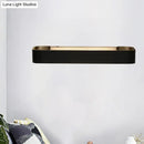 GobekUsa Minimalist LED Wall Sconce: Rectangular Aluminum Fixture, 12"/16" Diameter, Black/White
