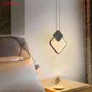 GobekUsa Black Ring Pendant Lamp Dimmable LED Ceiling Hanging Light