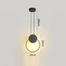 GobekUsa Black Ring Pendant Lamp Dimmable LED Ceiling Hanging Light