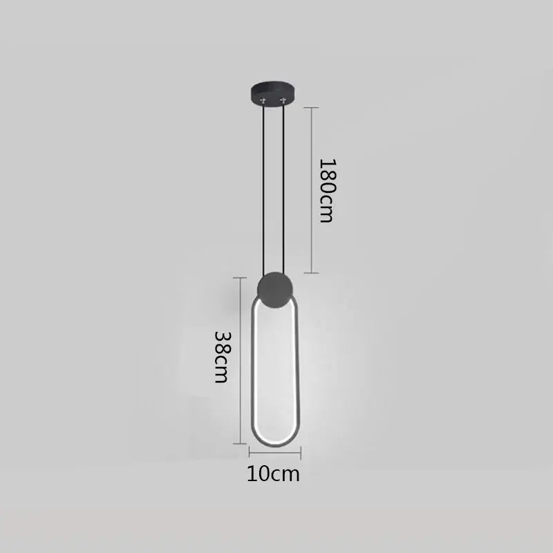 GobekUsa Black Ring Pendant Lamp Dimmable LED Ceiling Hanging Light, photo 17 of 24