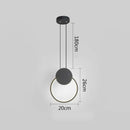 GobekUsa Black Ring Pendant Lamp Dimmable LED Ceiling Hanging Light
