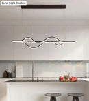 GobekUsa Contemporary Island Lighting: Brown Lines LED Acrylic Ceiling Fixture
