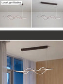 GobekUsa Contemporary Island Lighting: Brown Lines LED Acrylic Ceiling Fixture