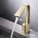 GobekUsa Brush Gold Basin Faucet Single Lever Hot Cold Mixer Sink Tap Vanity