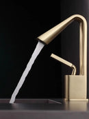 GobekUsa Brush Gold Basin Faucet Single Lever Hot Cold Mixer Sink Tap Vanity