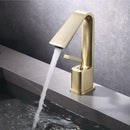 GobekUsa Brush Gold Basin Faucet Single Lever Hot Cold Mixer Sink Tap Vanity