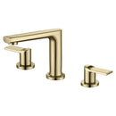 GobekUsa Brush Gold Widespread Basin Faucet Three Hole Mixer, Hot Cold, 8" Centers