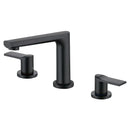 GobekUsa Brush Gold Widespread Basin Faucet Three Hole Mixer, Hot Cold, 8" Centers