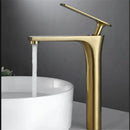 GobekUsa Brushed Gold Brass Basin Faucet Cold Hot Water Mixer Sink Tap Black/Chrome