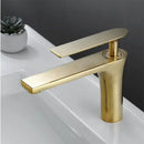 GobekUsa Brushed Gold Brass Basin Faucet Cold Hot Water Mixer Sink Tap Black/Chrome