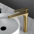 GobekUsa Brushed Gold Brass Basin Faucet Cold Hot Water Mixer Sink Tap Black/Chrome