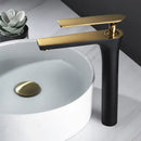 GobekUsa Brushed Gold Brass Basin Faucet Cold Hot Water Mixer Sink Tap Black/Chrome