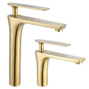 GobekUsa Brushed Gold Brass Basin Faucet Cold Hot Water Mixer Sink Tap Black/Chrome