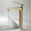 GobekUsa Brushed Gold Brass Basin Faucet Cold Hot Water Mixer Sink Tap Black/Chrome