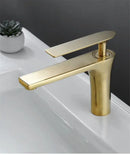 GobekUsa Brushed Gold Brass Basin Faucet Cold Hot Water Mixer Sink Tap Black/Chrome