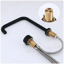 GobekUsa Brushed Gold Basin Faucet: Widespread Chrome Sink Tap with 360 Rotation