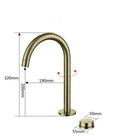 GobekUsa Brushed Gold Basin Faucet: Widespread Chrome Sink Tap with 360 Rotation
