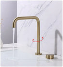 GobekUsa Brushed Gold Basin Faucet: Widespread Chrome Sink Tap with 360 Rotation