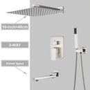 GobekUsa Brushed Nickel Shower System with Rain Shower Head for Wall Mounted Bathroom