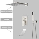 GobekUsa Brushed Nickel Shower System with Rain Shower Head for Wall Mounted Bathroom