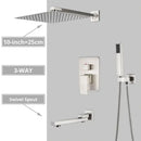 GobekUsa Brushed Nickel Shower System with Rain Shower Head for Wall Mounted Bathroom