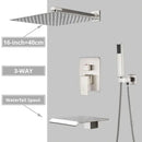 GobekUsa Brushed Nickel Shower System with Rain Shower Head for Wall Mounted Bathroom