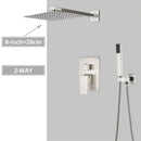 GobekUsa Brushed Nickel Shower System with Rain Shower Head for Wall Mounted Bathroom