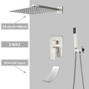 GobekUsa Brushed Nickel Shower System with Rain Shower Head for Wall Mounted Bathroom