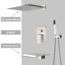 GobekUsa Brushed Nickel Shower System with Rain Shower Head for Wall Mounted Bathroom