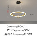 GobekUsa Circle Ring Pendant Light Chandelier Modern Living Room Bedroom Lamps Ceiling Luminaire
