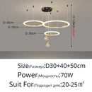 GobekUsa Circle Ring Pendant Light Chandelier Modern Living Room Bedroom Lamps Ceiling Luminaire