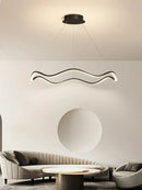 GobekUsa Circle Wave LED Pendant Chandelier for Modern Living Dining Bedroom Lighting