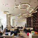 GobekUsa Circular Gold Ring LED Pendant Light for Dining Room and Living Room