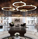 GobekUsa Circular Gold Ring LED Pendant Light for Dining Room and Living Room