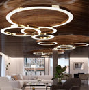 GobekUsa Circular Gold Ring LED Pendant Light for Dining Room and Living Room