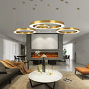 GobekUsa Circular Gold Ring LED Pendant Light for Dining Room and Living Room